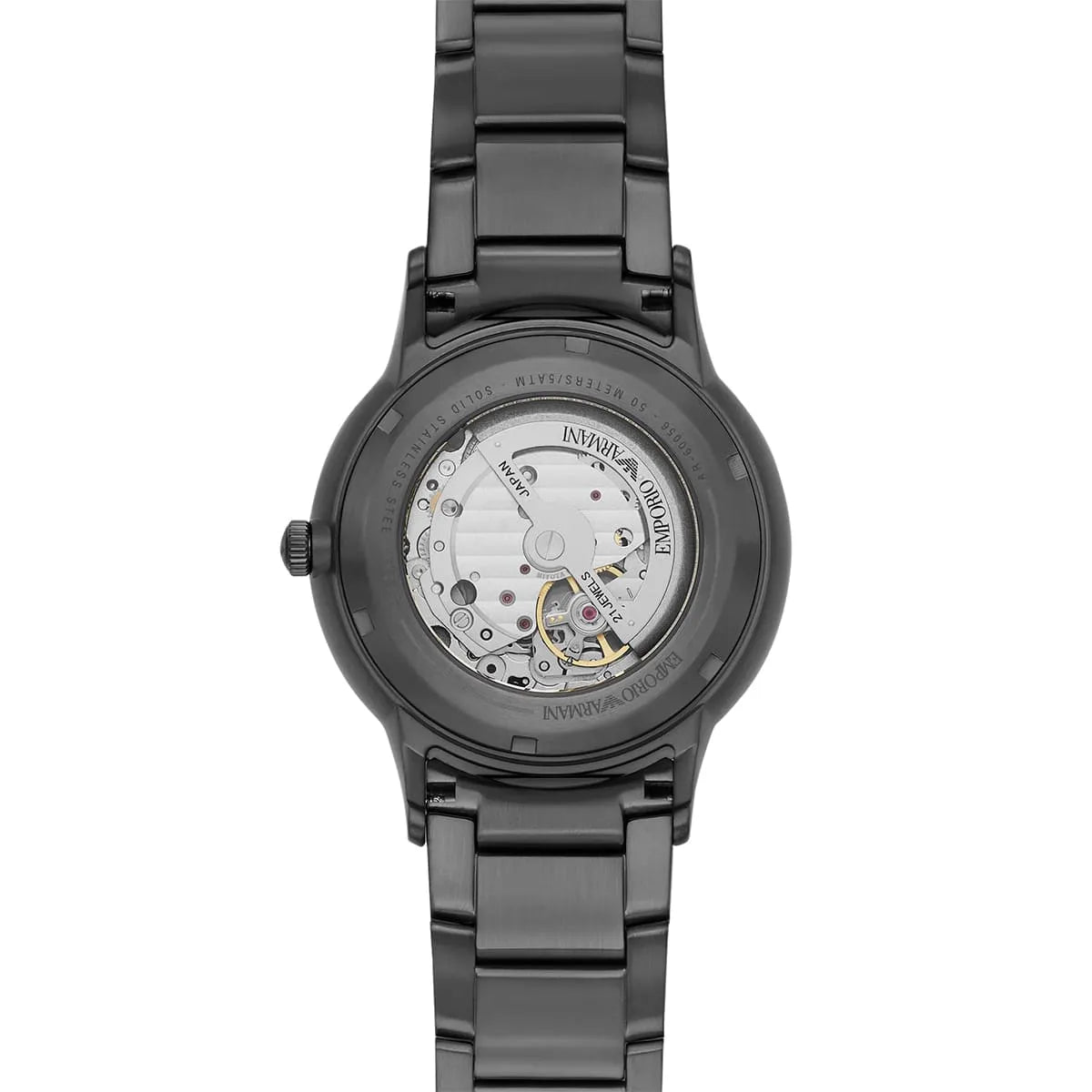 Emporio Armani Renato Meccanico Automatic Sunray Blue Dial Gunmetal Men's Watch - AR60056
