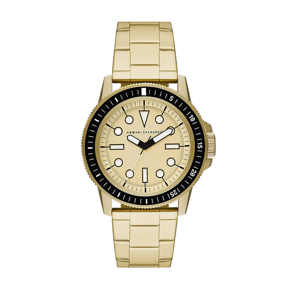 Armani Exchange Leonardo Gold-Toned Analog Men's Watch - AX1854