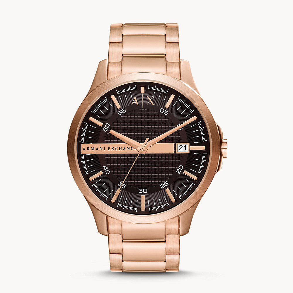 Armani Exchange Hampton Three-Hand Date Rose Gold Men's Watch - AX2449
