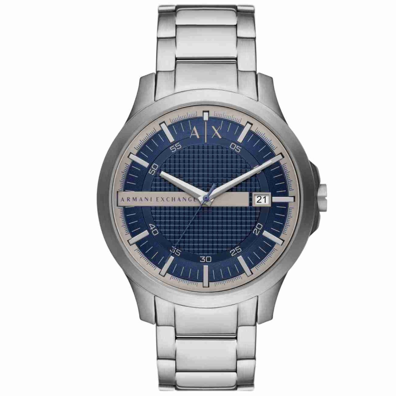 Armani Exchange Hampton AX2451 watch with blue dial and silver-tone stainless steel bracelet