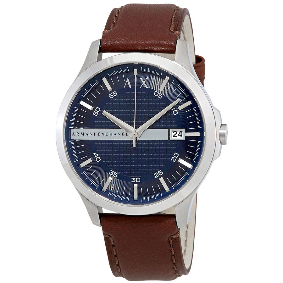 Armani Exchange Navy Dial Brown Leather Men's Watch - AX2133