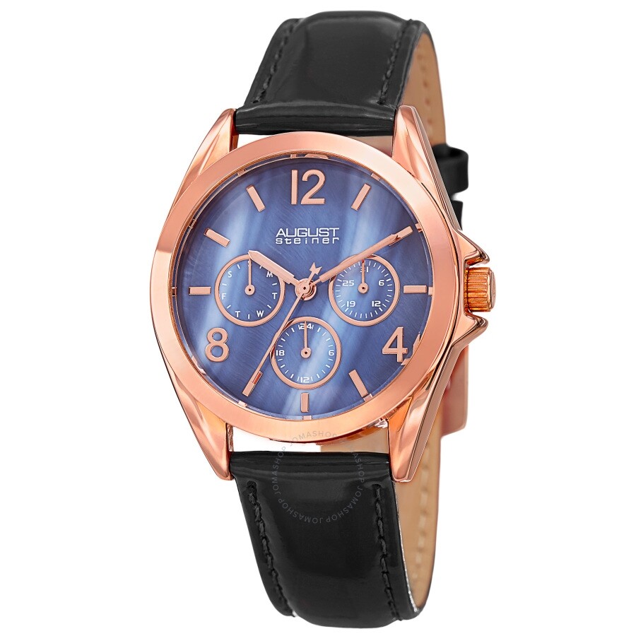 August Steiner Quartz Black Dial Ladies Watch AS8191BKR - Dawson Watches