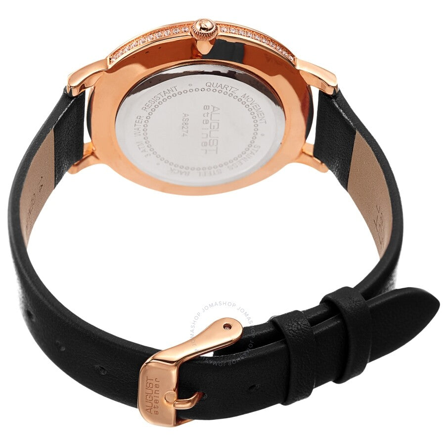 August Steiner Quartz Crystal Black Dial Ladies Watch AS8274BKR - Dawson Watches #4