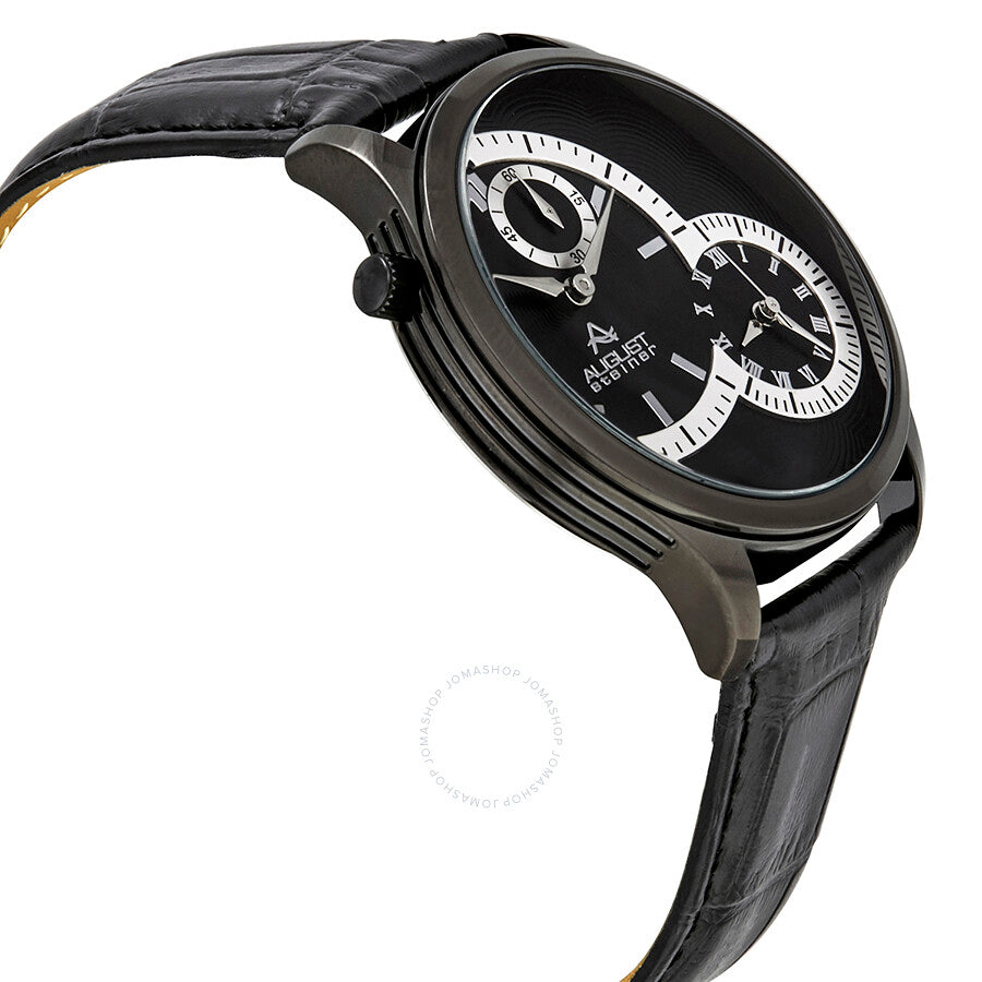 August Steiner Black Dual Time Dial Men's Watch AS8010BK - Dawson Watches #2