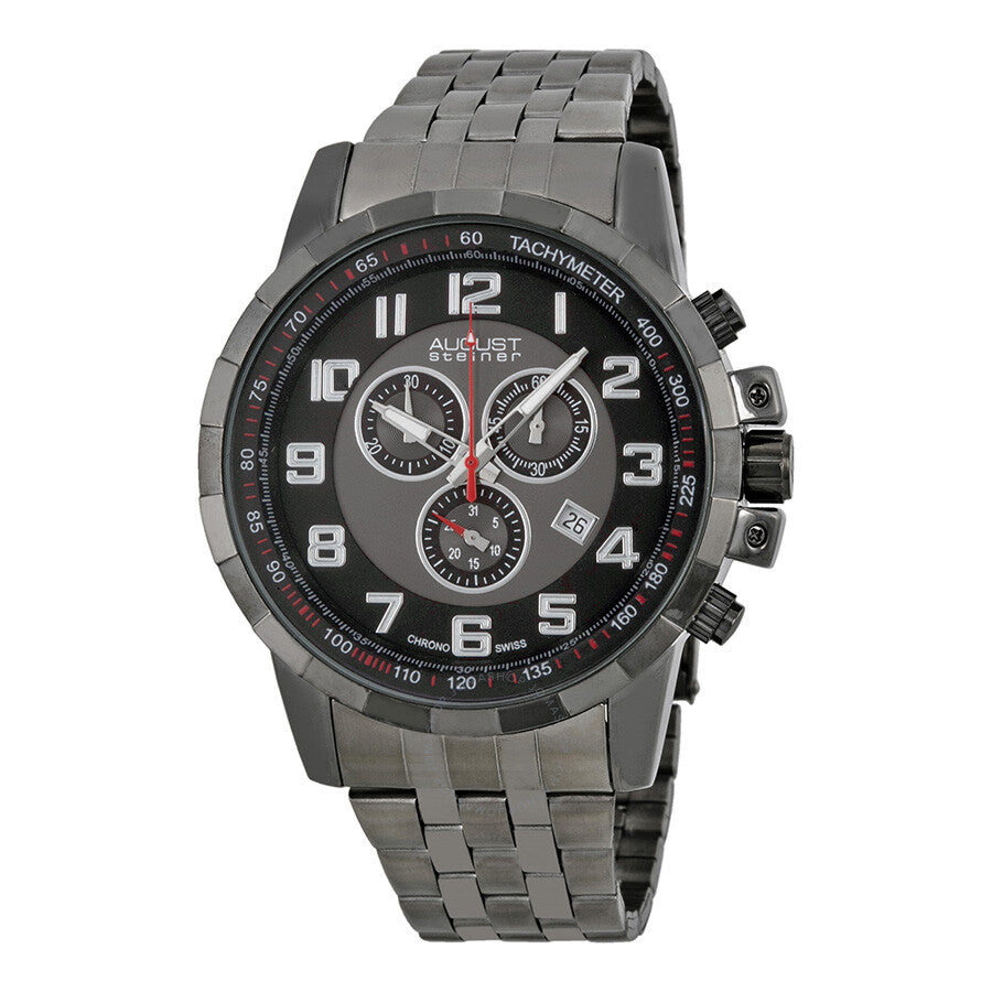 August Steiner Black Dial Black-plated Men's Watch AS8118BK - Dawson Watches