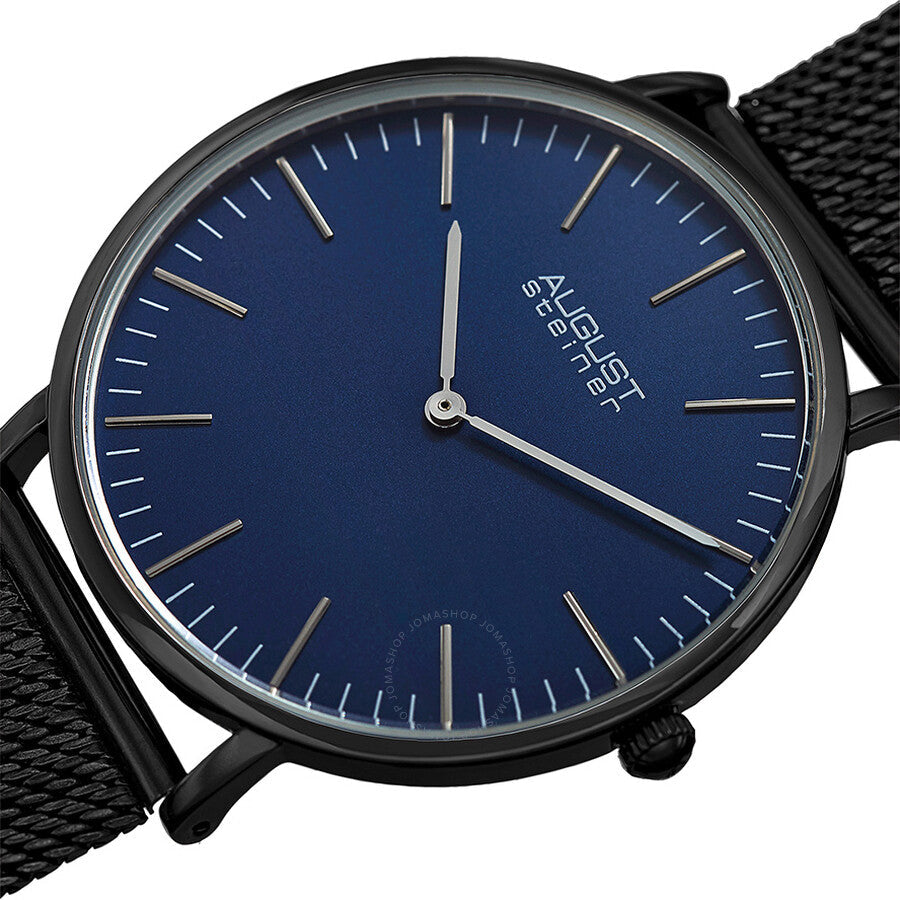August Steiner Blue Dial Mesh Men's Watch AS8219BK - Dawson Watches #2