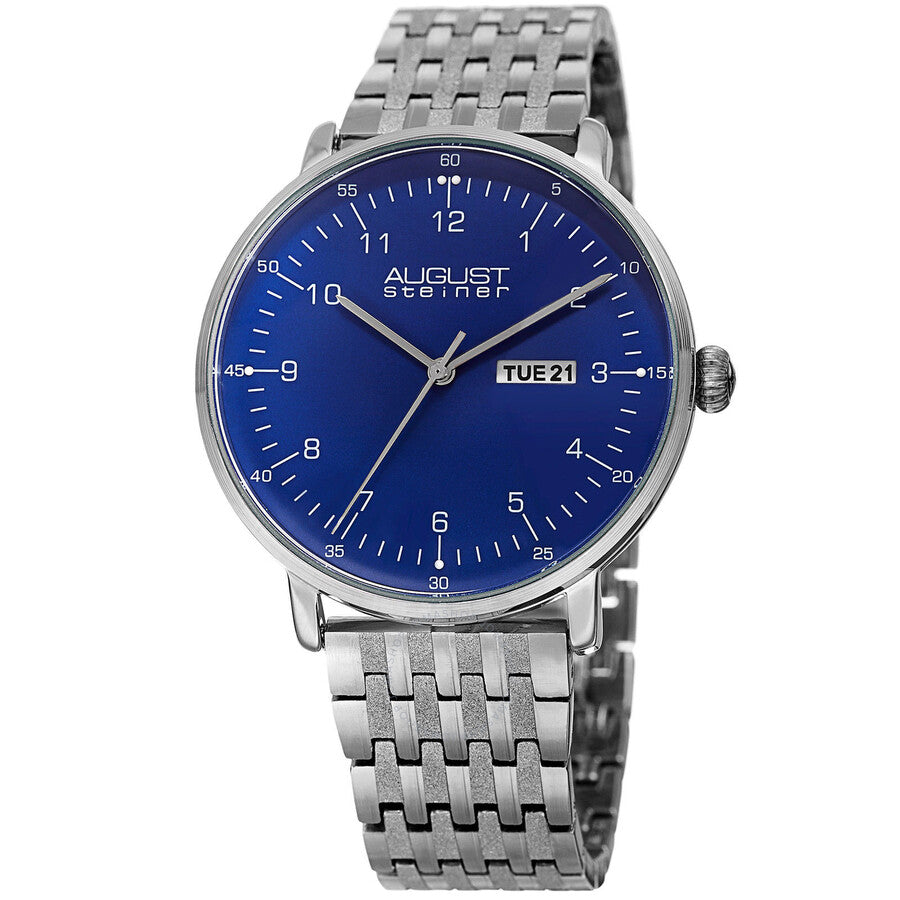 August Steiner Blue Dial Stainless Steel Men's Watch AS8215SSBU - Dawson Watches