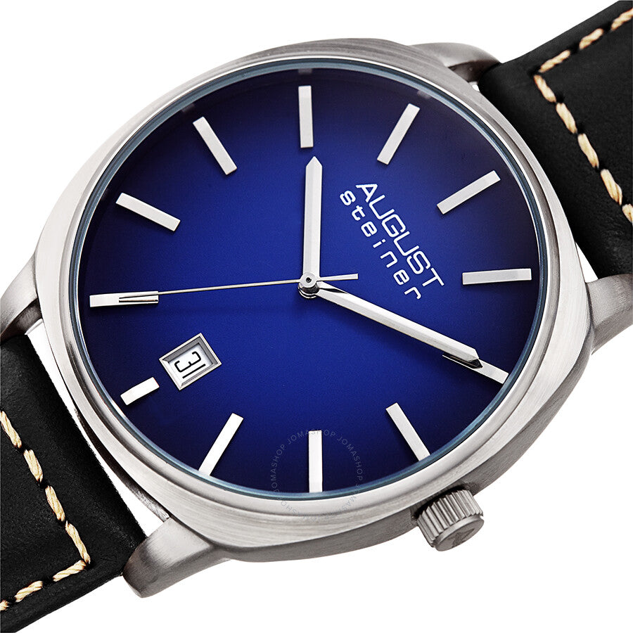 August Steiner Blue Dial Black Leather Men's Watch AS8245BUBK - Dawson Watches #2