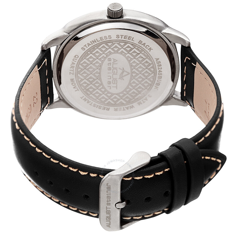 August Steiner Blue Dial Black Leather Men's Watch AS8245BUBK - Dawson Watches #3