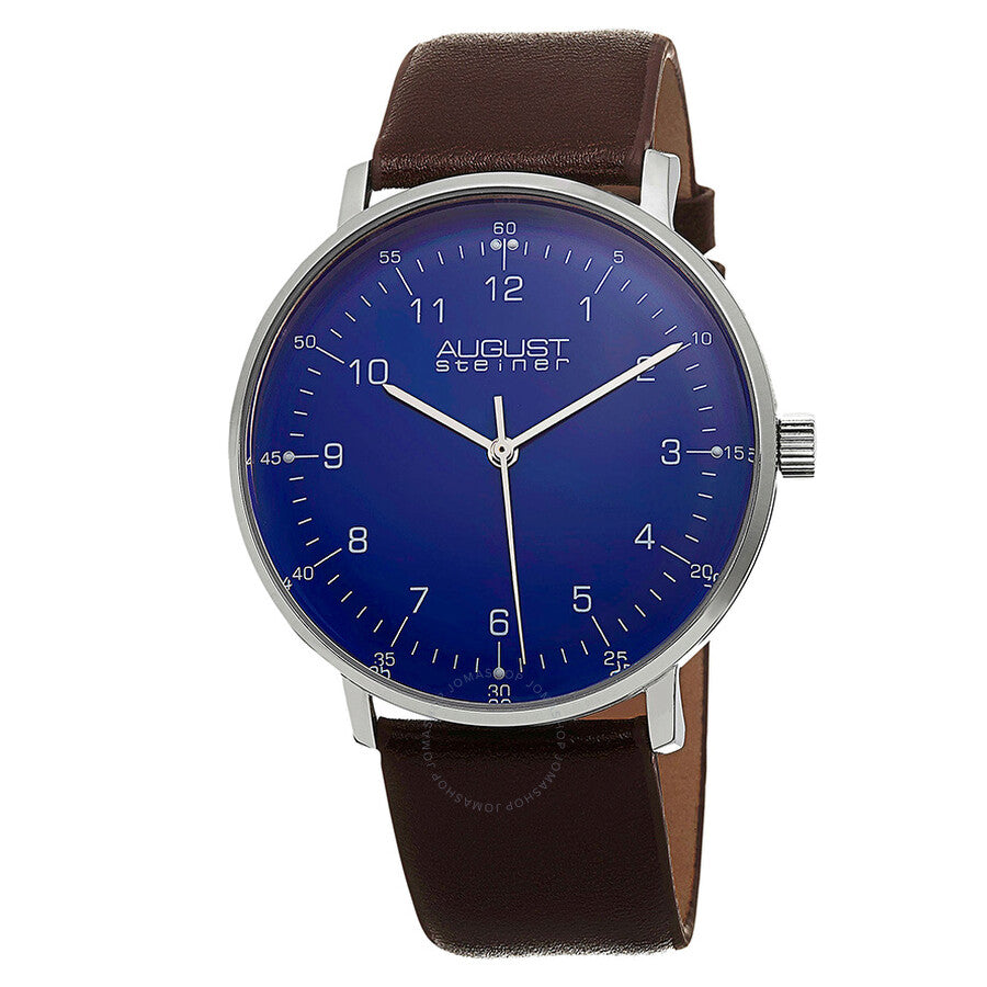 August Steiner Blue Dial Brown Leather Men's Watch AS8090BR - Dawson Watches