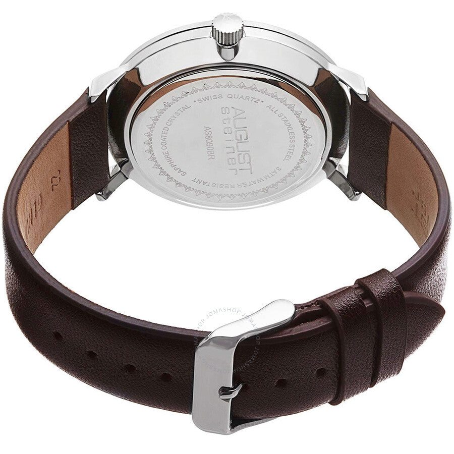 August Steiner Blue Dial Brown Leather Men's Watch AS8090BR - Dawson Watches #3