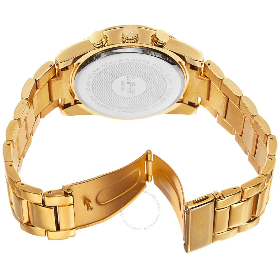 August Steiner Chronograph Quartz Gold Dial Men's Watch AS8163YG - The Watches Men & Co #4