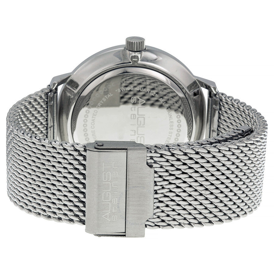 August Steiner Cream Dial Stainless Steel Mesh Men's Watch AS8091SS - Dawson Watches #3