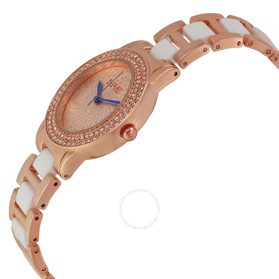 August Steiner Crystal Glitz Rose Gold-Tone and White Ceramic Ladies Watch AS8052RG - Dawson Watches #2