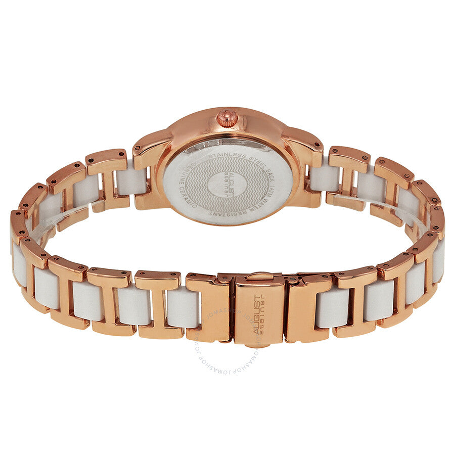 August Steiner Crystal Glitz Rose Gold-Tone and White Ceramic Ladies Watch AS8052RG - Dawson Watches #3