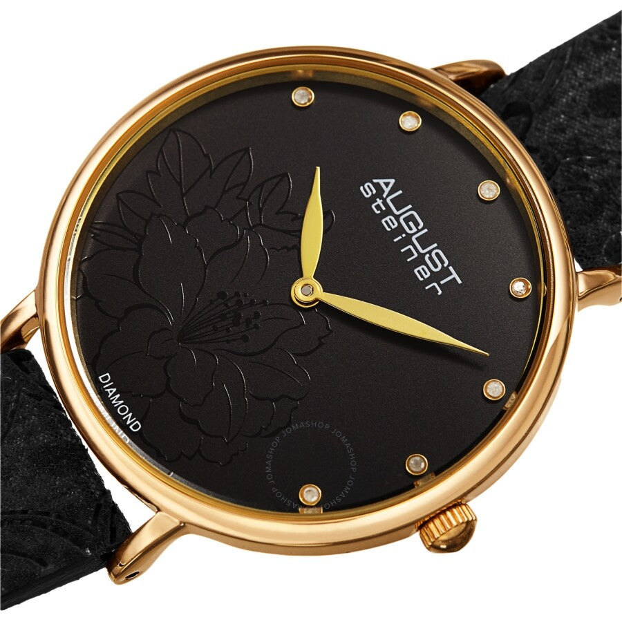 August Steiner Quartz Diamond Black Dial Ladies Watch AS8242BK - Dawson Watches #2