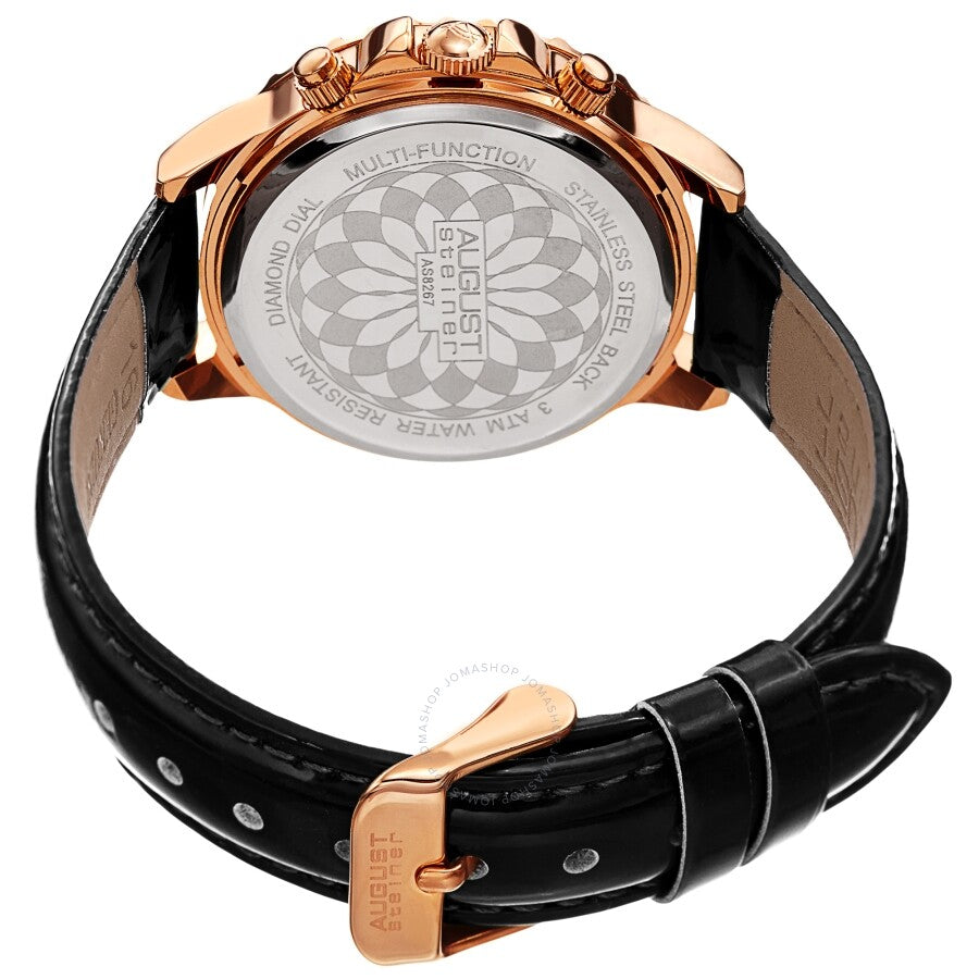 August Steiner Chronograph Quartz Diamond Crystal Black Dial Ladies Watch AS8267BK - Dawson Watches #4