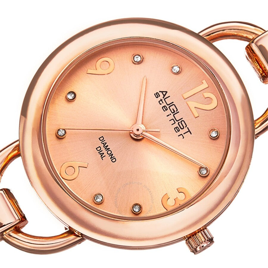 August Steiner Quartz Diamond Rose Dial Rose Gold-tone Ladies Watch AS8132RG - Dawson Watches #2