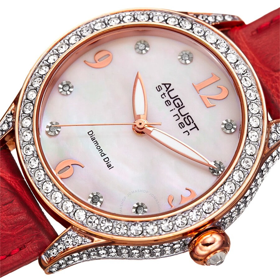 August Steiner Quartz Diamond White Dial Ladies Watch AS8188RD - Dawson Watches #2