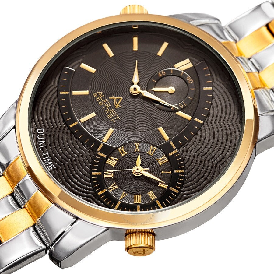 August Steiner Quartz Dual Time Grey Dial Two-tone Men's Watch AS8210TTG - Dawson Watches #2