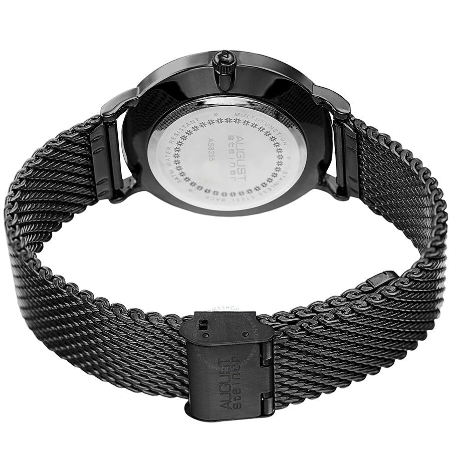 August Steiner Mesh Bracelet Black Dial Men's Watch AS8255BK - Dawson Watches #3