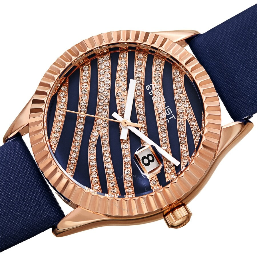 August Steiner Blue and Rose Gold Dial Ladies Watch AS8275BU - Dawson Watches #2