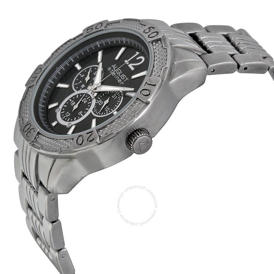 August Steiner Multi-Function Black Metal Men's Watch AS8058BK - Dawson Watches #2