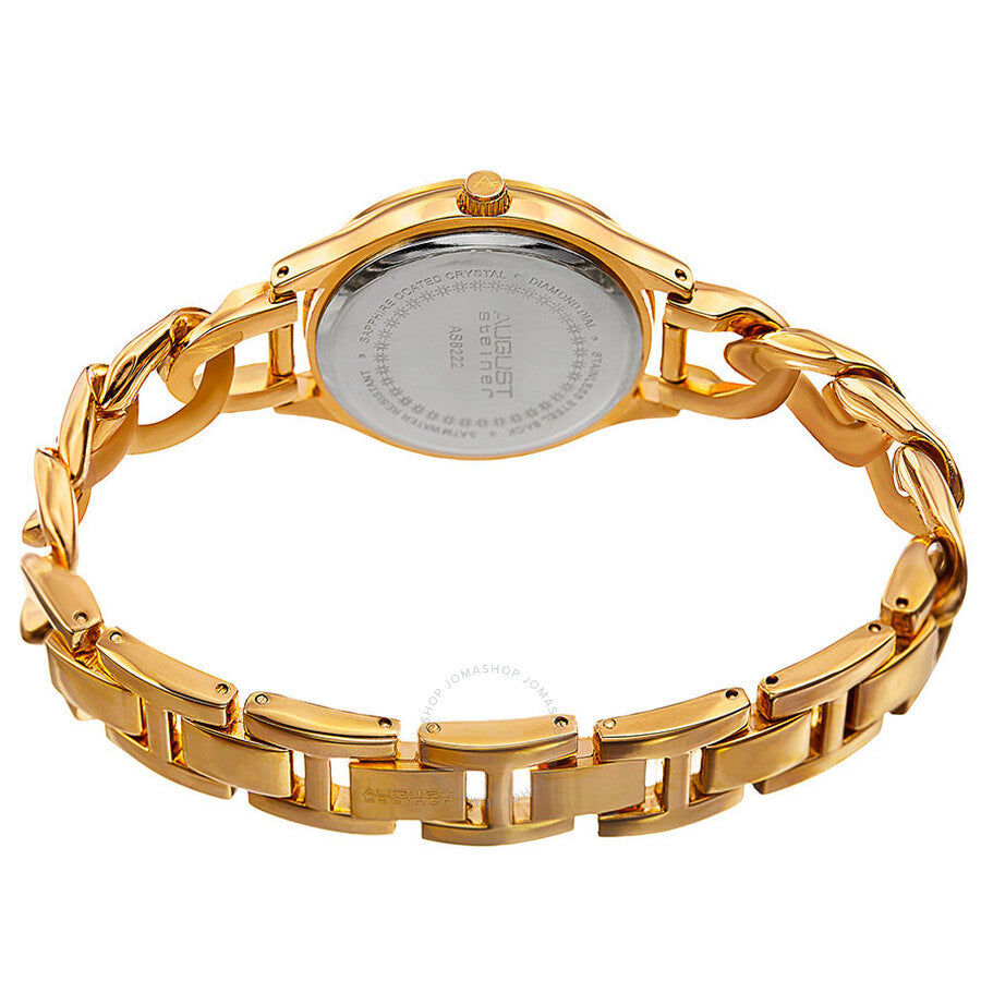 August Steiner Pink Dial Ladies Gold Tone Watch AS8222YGPK - Dawson Watches #3
