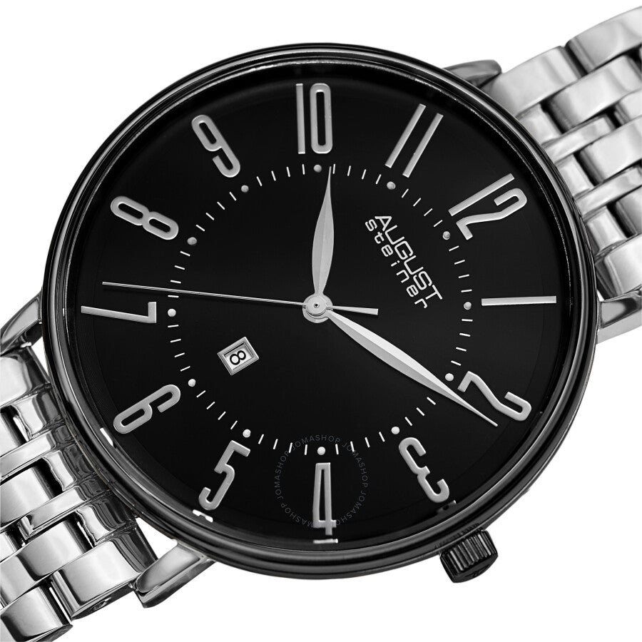 August Steiner Quartz Black Dial Men's Watch AS8257SSBK - Dawson Watches #2