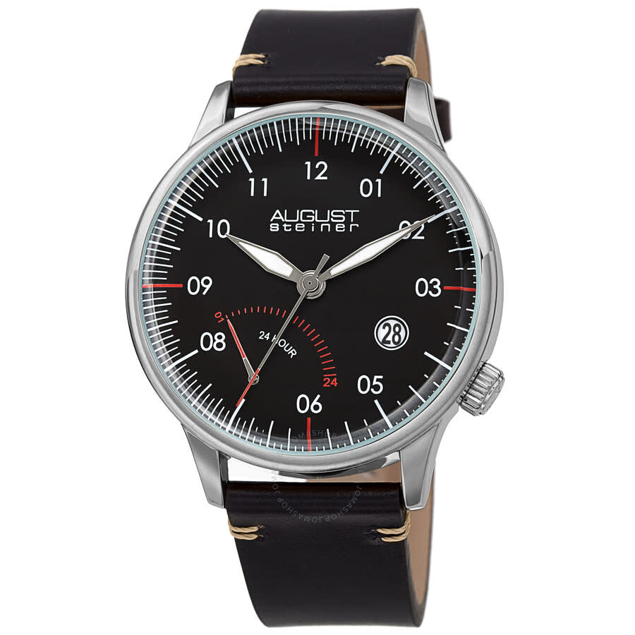 August Steiner Quartz Black Dial Men's Watch AS8285SSB - Dawson Watches