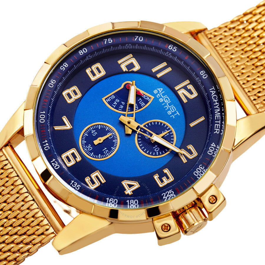August Steiner Quartz Blue Dial Men's Watch AS8202YGBU - Dawson Watches #2