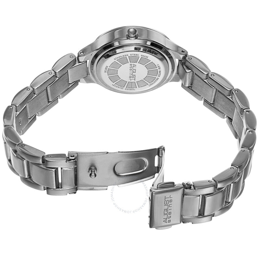 August Steiner Quartz Crystal Pink Dial Ladies Watch AS8135SSPK - The Watches Men & Co #4