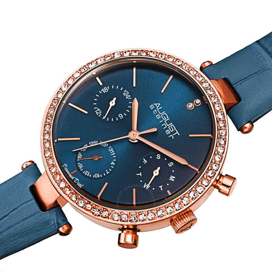 August Steiner Quartz Diamond Blue Dial Ladies Watch AS8288BU - Dawson Watches #2
