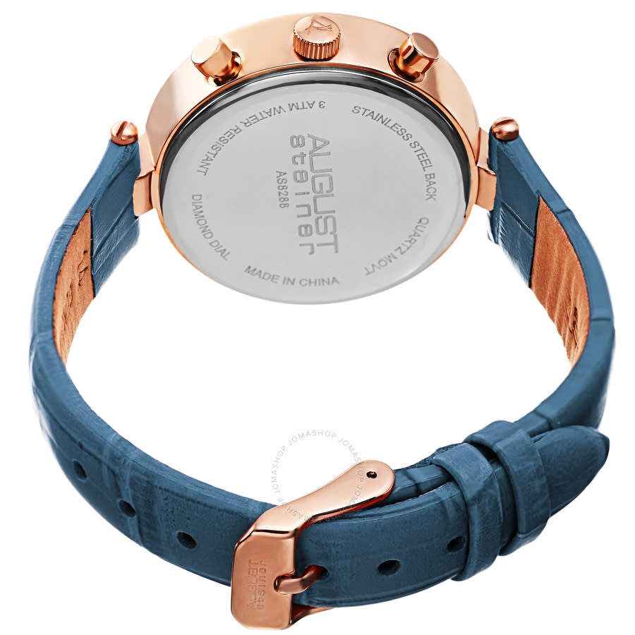 August Steiner Quartz Diamond Blue Dial Ladies Watch AS8288BU - Dawson Watches #4