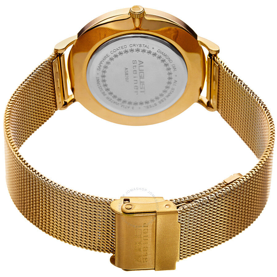 August Steiner Quartz Diamond Orange Dial Ladies Watch AS8207YG - Dawson Watches #4