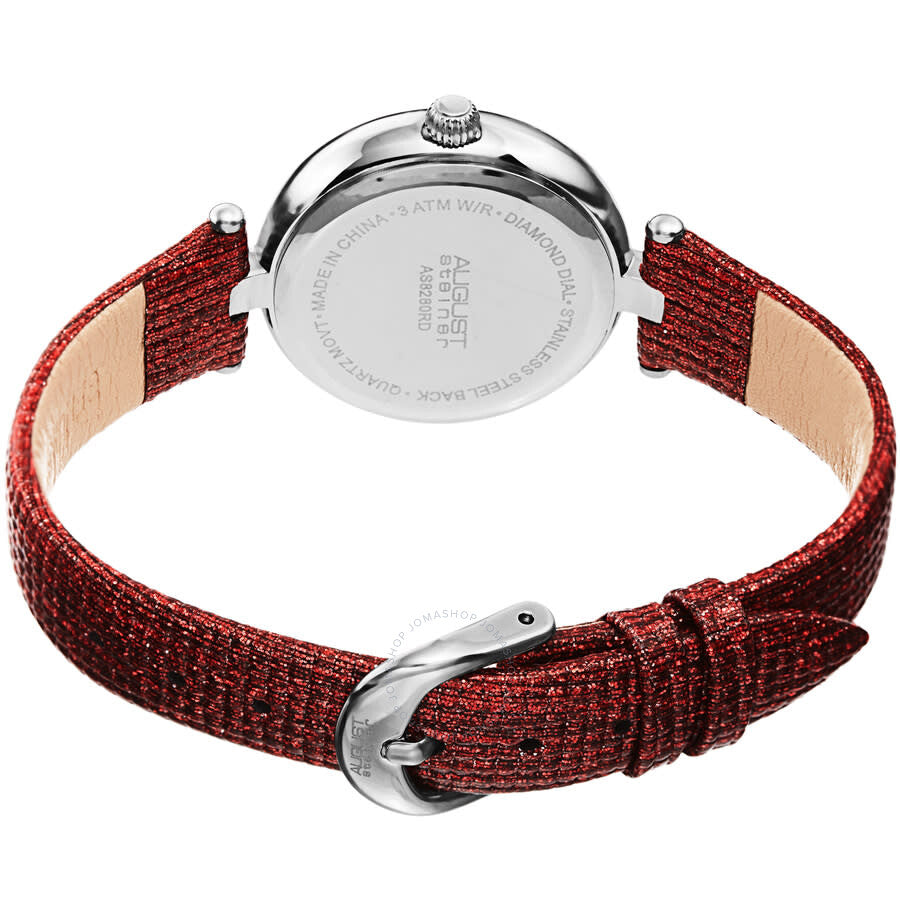 August Steiner Quartz Diamond Red Dial Ladies Watch AS8280RD - Dawson Watches #4