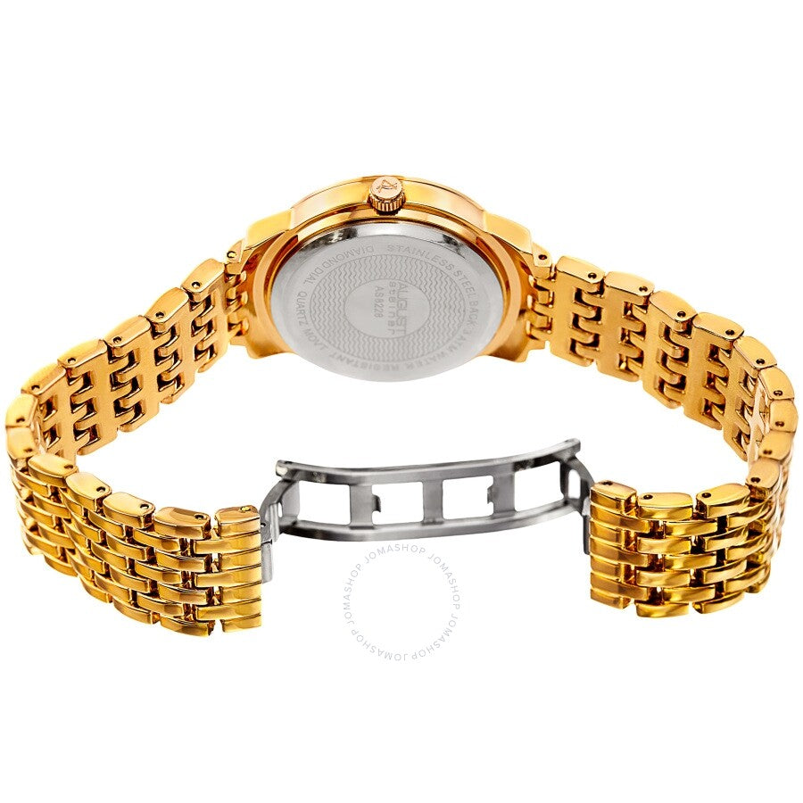 August Steiner Quartz Diamond Crystal Silver Dial Ladies Watch AS8228YG - Dawson Watches #4