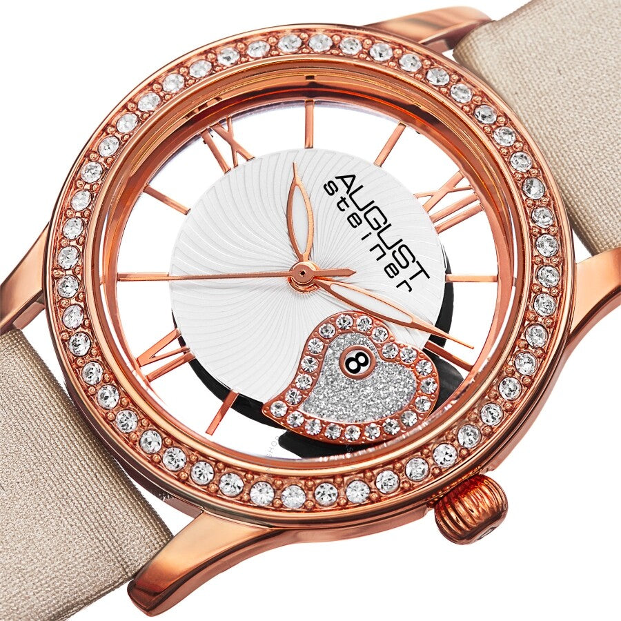 August Steiner Quartz Crystal White Dial Ladies Watch AS8176WTR - Dawson Watches #2