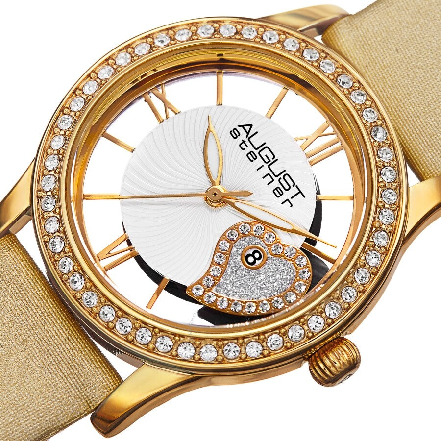 August Steiner Quartz Crystal White Dial Ladies Watch AS8176YG - Dawson Watches #2
