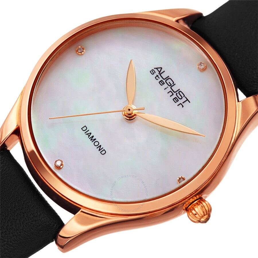 August Steiner Quartz Diamond White Dial Ladies Watch AS8254BK - Dawson Watches #2