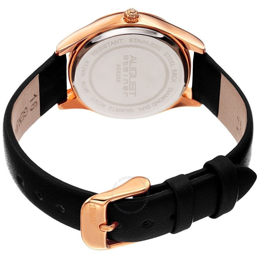 August Steiner Quartz Diamond White Dial Ladies Watch AS8254BK - Dawson Watches #4