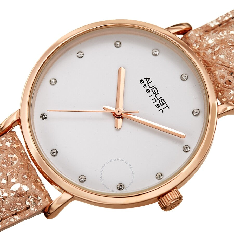 August Steiner Quartz Crystal White Dial Ladies Watch AS8258RG - Dawson Watches #2