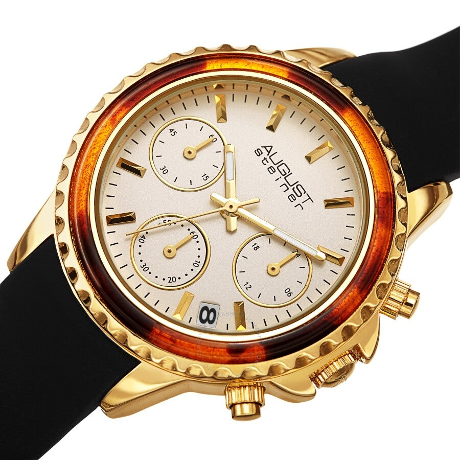 August Steiner Chronograph Quartz White Dial Ladies Watch AS8268BKG - Dawson Watches #2