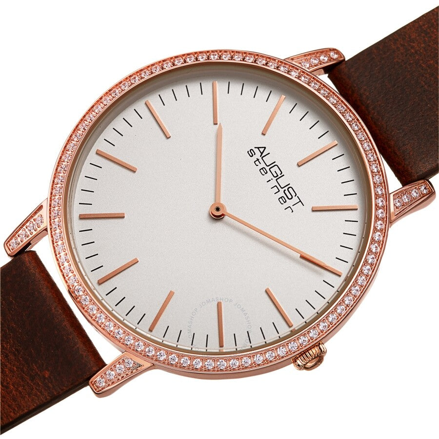 August Steiner Quartz Crystal White Dial Men's Watch AS8273BR - Dawson Watches #2