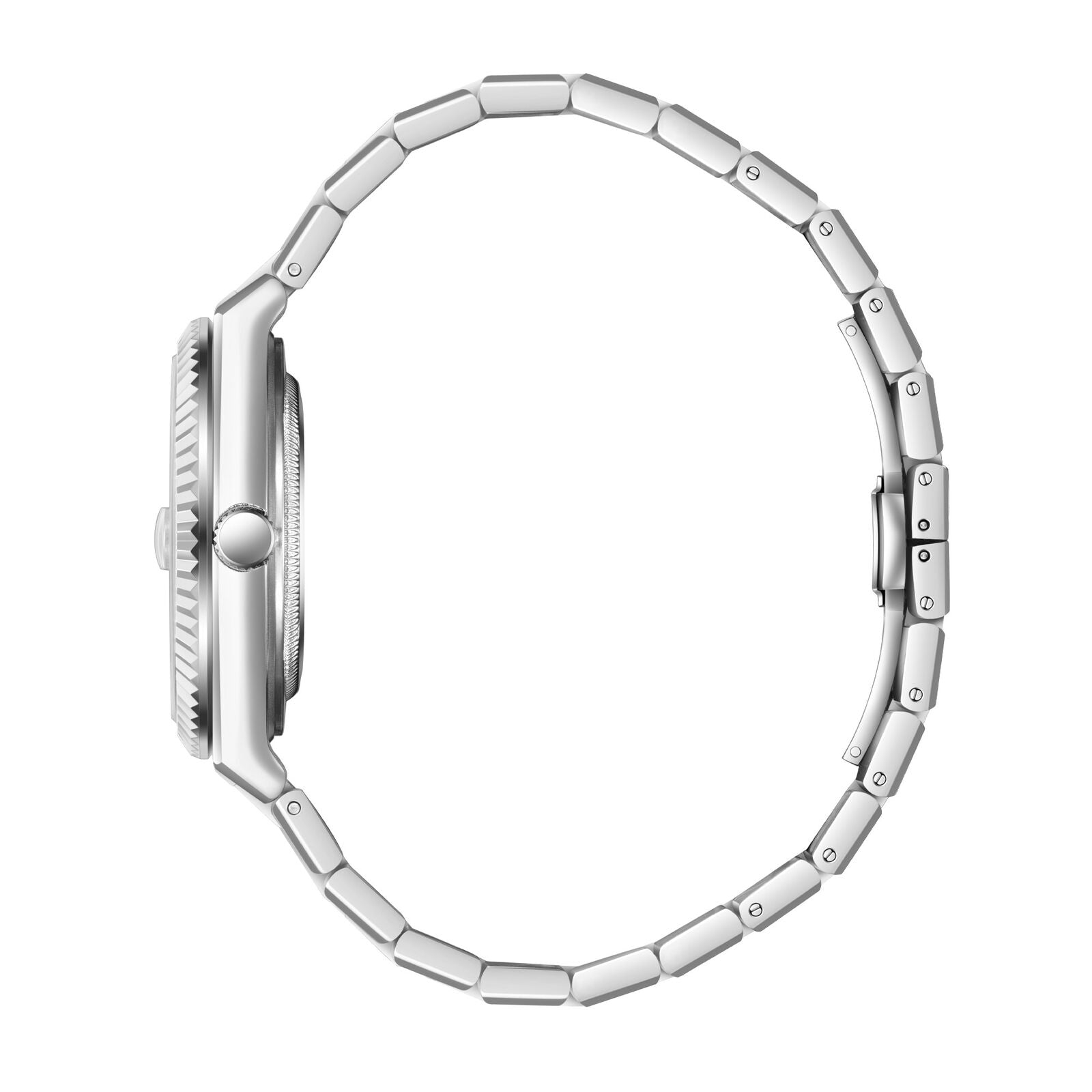 Beverly Hills Polo Club BP3891X.390 side view showing case profile and bracelet