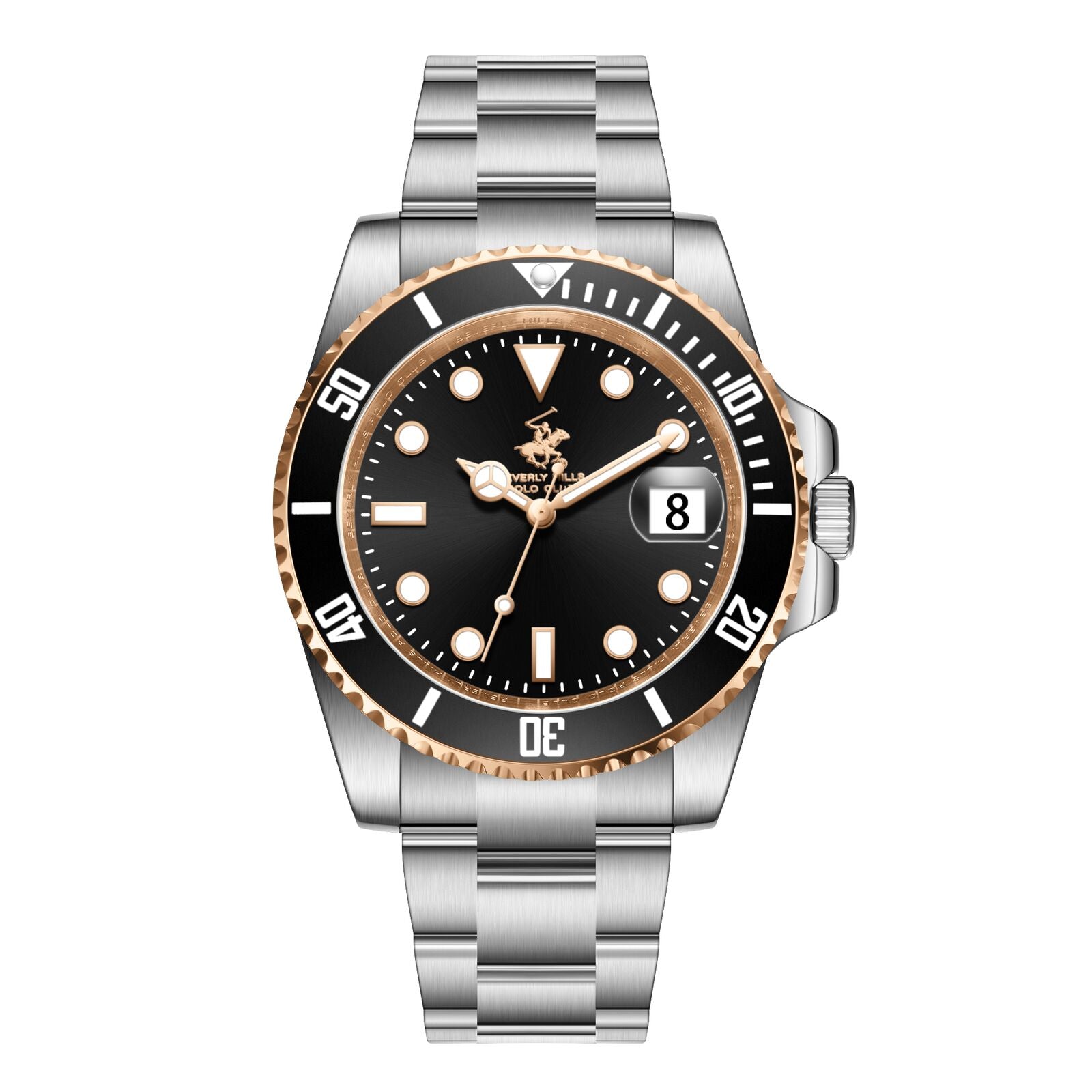 Beverly Hills Polo Club Metallic Stainless Steel Men's Watch - BP3791X.550