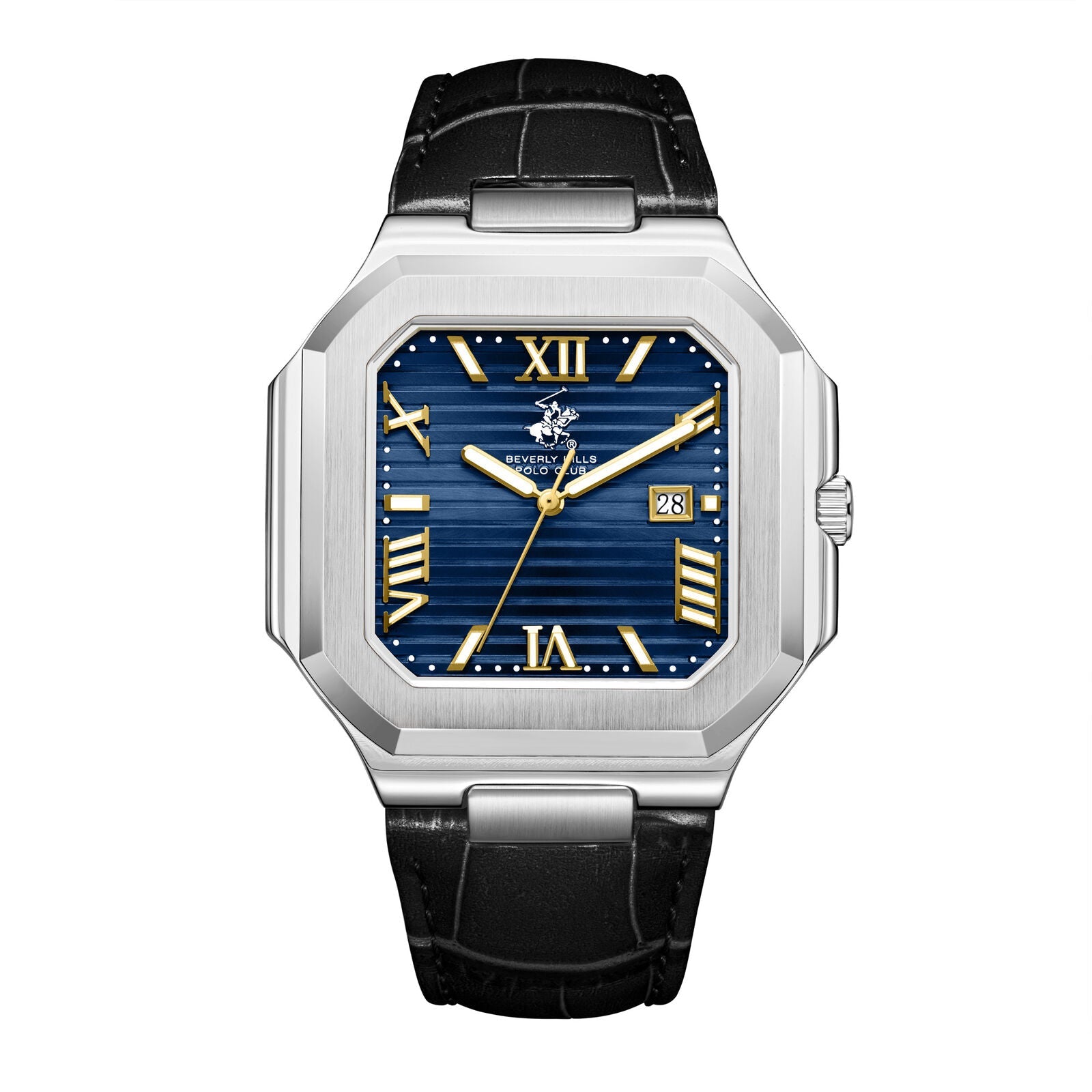 Beverly Hills Polo Club BP3846X.391 watch with blue Roman numeral dial and silver case