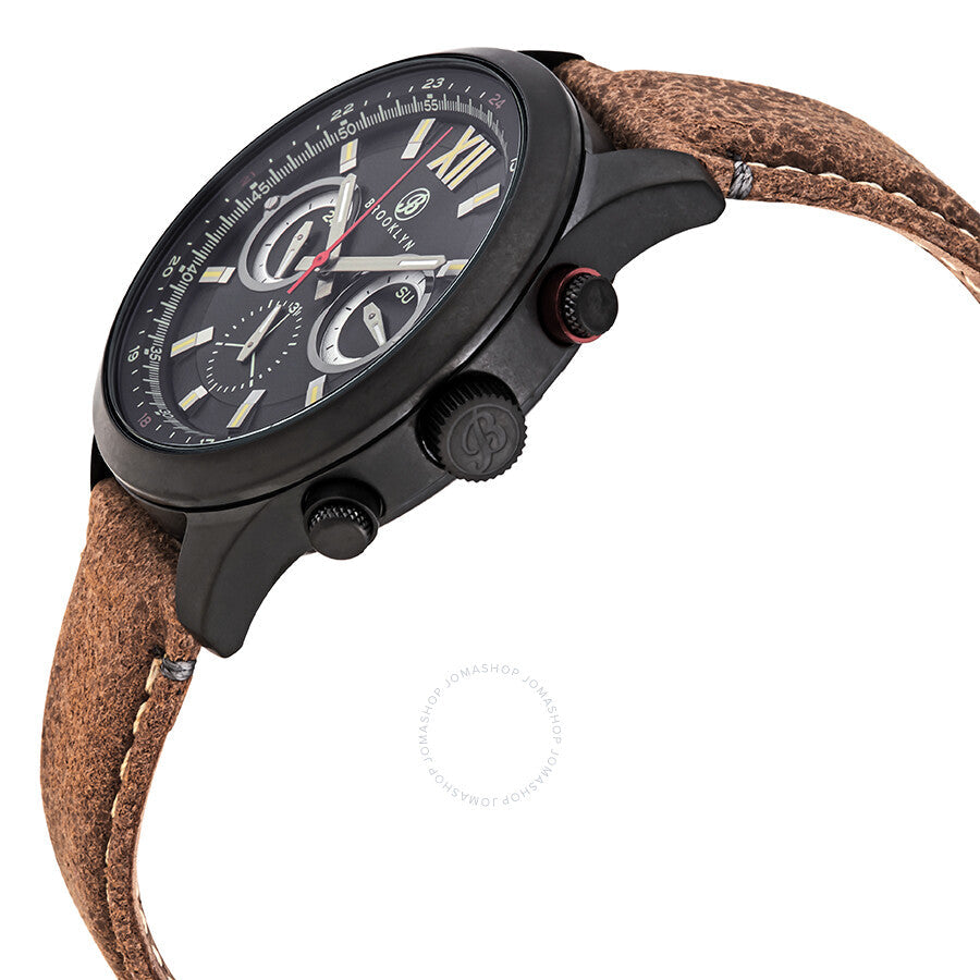 Brooklyn Watch Co. Stuyvesant Quartz Black Dial Men's Watch BW-8128-BQ-01-LBRW - The Watches Men & Co #2