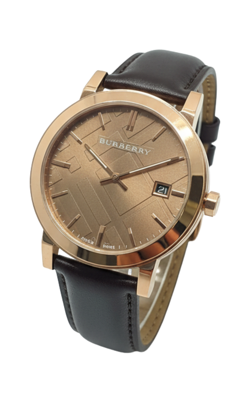 Burberry Rose Gold Dial & Case - Brown Leather Strap Men’s Watch BU9013