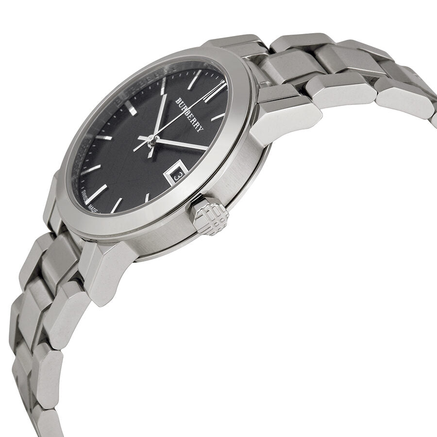 Burberry Black Check Stamped Dial Stainless Steel Ladies Watch BU9101 - The Watches Men & CO #2